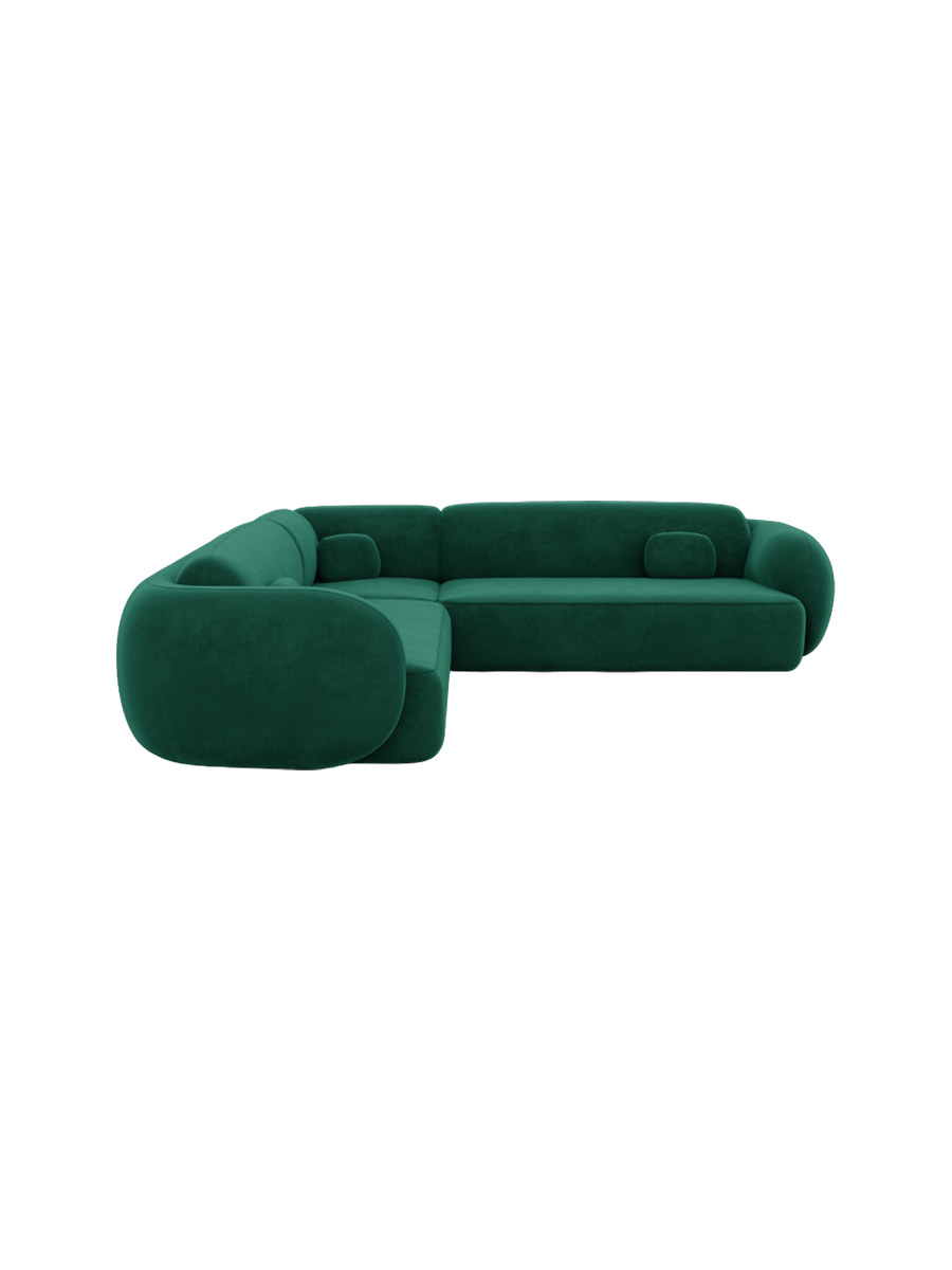 
5-Sitzer Design Ecksofa „Avella“ mit Samtbezug - Samtbezug Königsblau