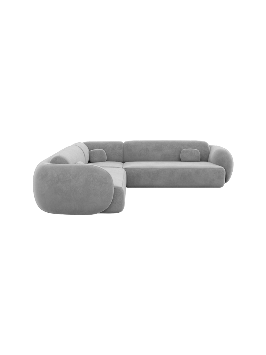 
5-Sitzer Design Ecksofa „Avella“ mit Samtbezug - Samtbezug Königsblau