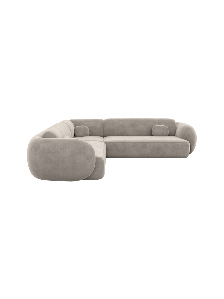 
5-Sitzer Design Ecksofa „Avella“ mit Samtbezug - Samtbezug Königsblau