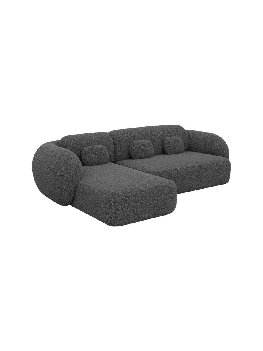 
4-Sitzer Design Ecksofa „Avella“ mit Bouclé-Bezug - Bouclé Graphit / Eckteil links