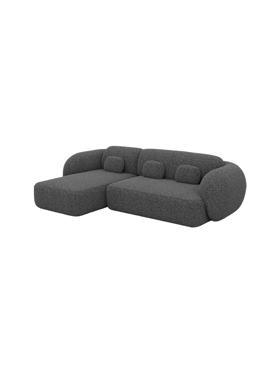 
4-Sitzer Design Ecksofa „Avella“ mit Bouclé-Bezug - Bouclé Graphit / Eckteil links