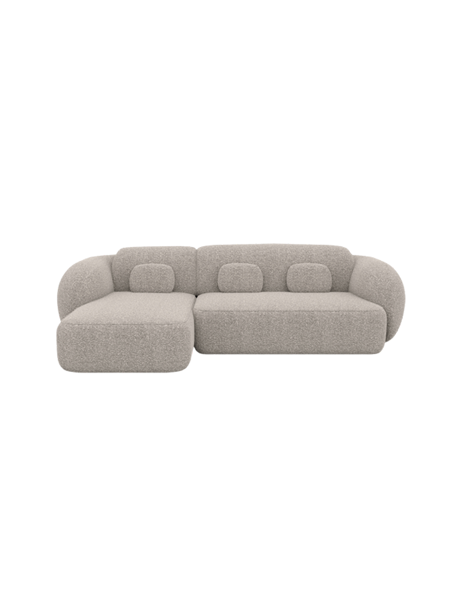 
4-Sitzer Design Ecksofa „Avella“ mit Bouclé-Bezug - Bouclé Graphit / Eckteil links
