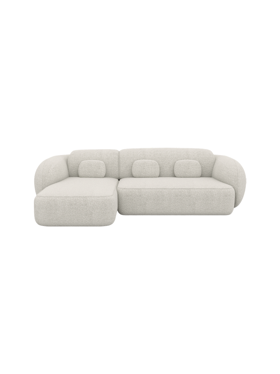 
4-Sitzer Design Ecksofa „Avella“ mit Bouclé-Bezug - Bouclé Graphit / Eckteil links