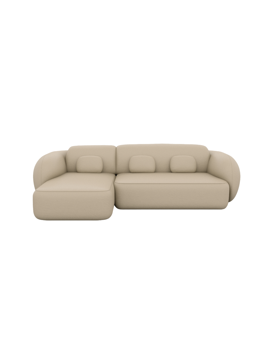 
4-Sitzer Design Echtleder Ecksofa „Avella“ - Echtleder Beige / Eckteil links