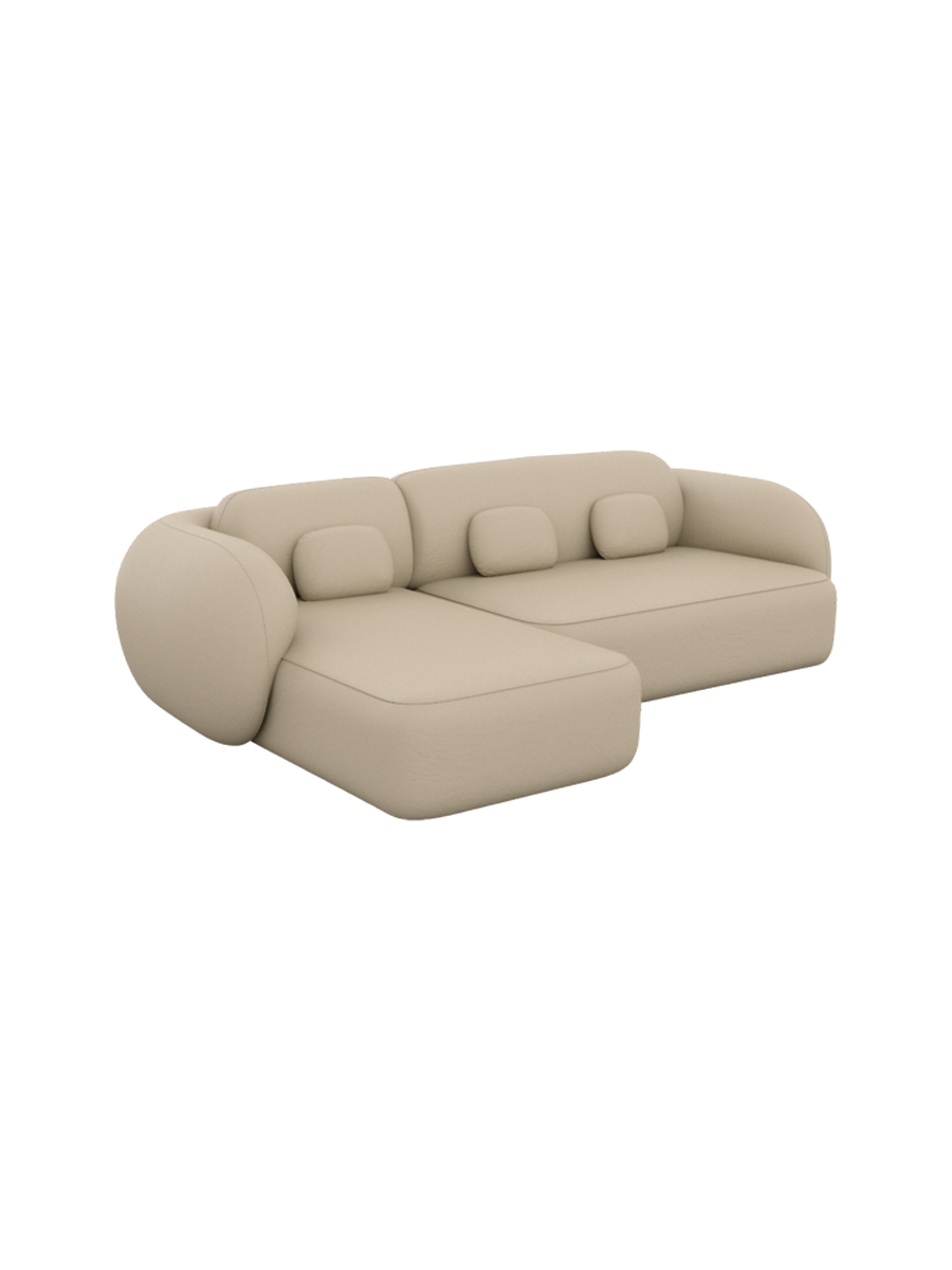 
4-Sitzer Design Echtleder Ecksofa „Avella“ - Echtleder Beige / Eckteil links