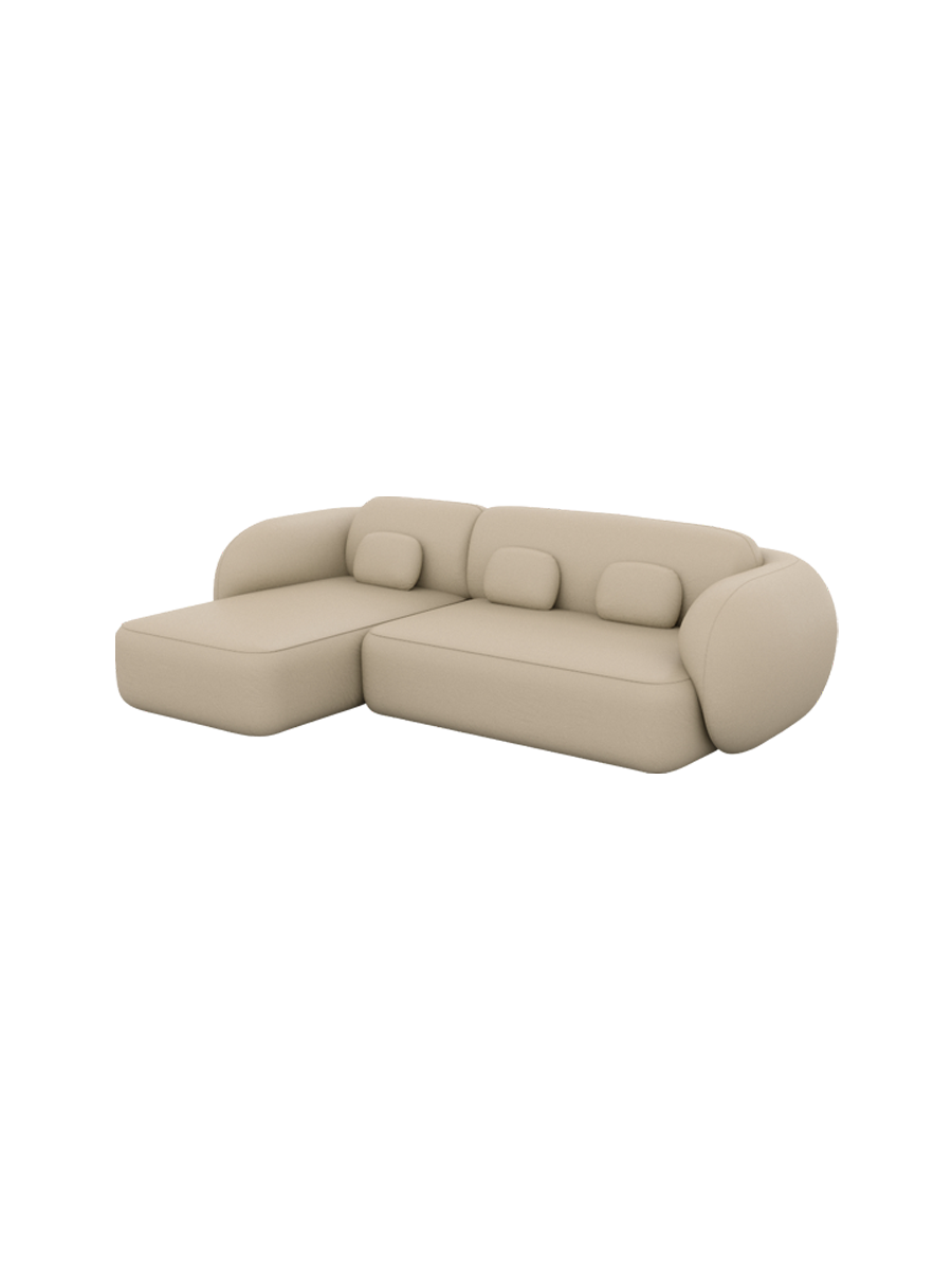 
4-Sitzer Design Echtleder Ecksofa „Avella“ - Echtleder Beige / Eckteil links