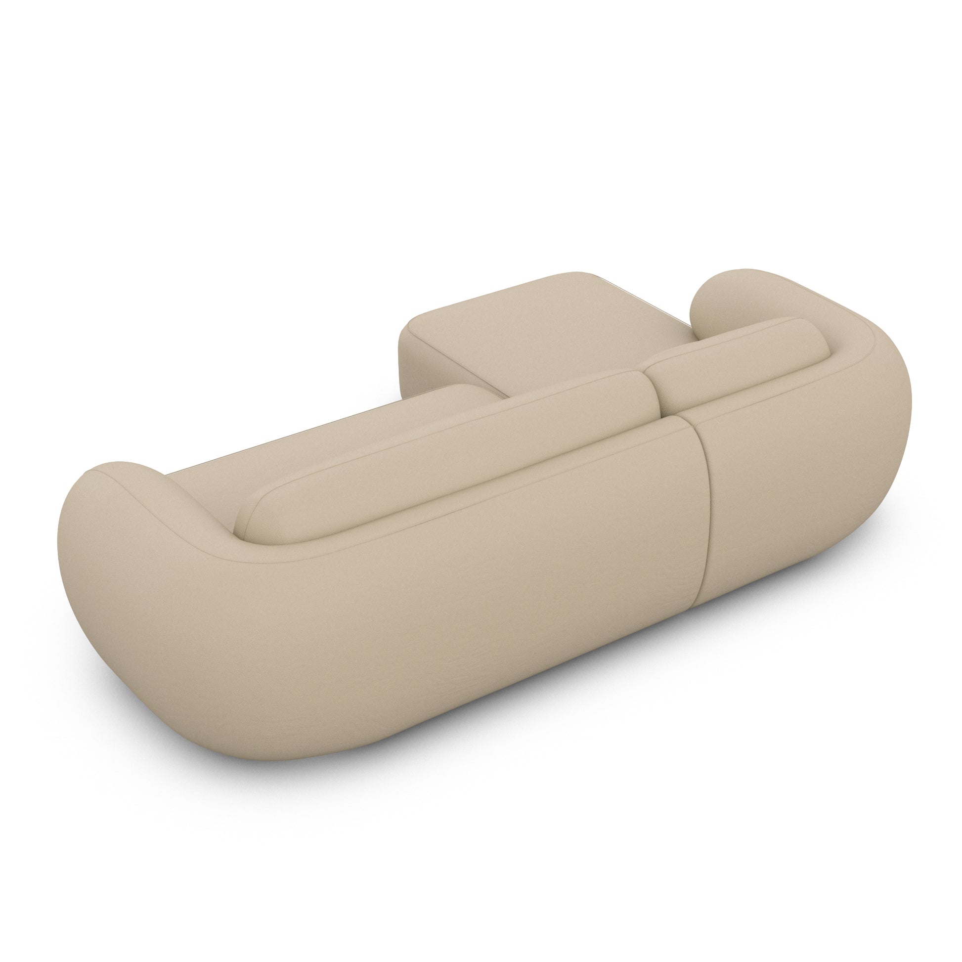 
4-Sitzer Design Echtleder Ecksofa „Avella“ - Echtleder Beige / Eckteil links