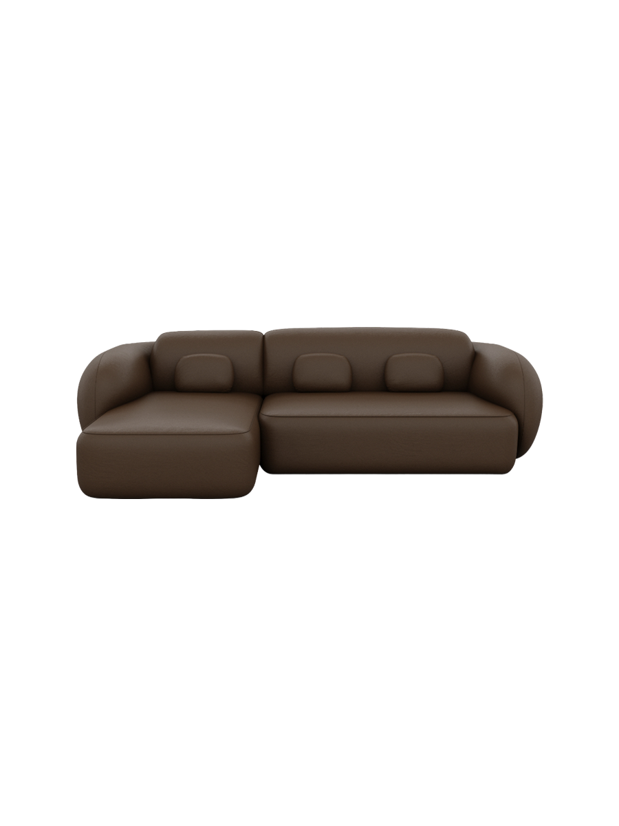
4-Sitzer Design Echtleder Ecksofa „Avella“ - Echtleder Beige / Eckteil links