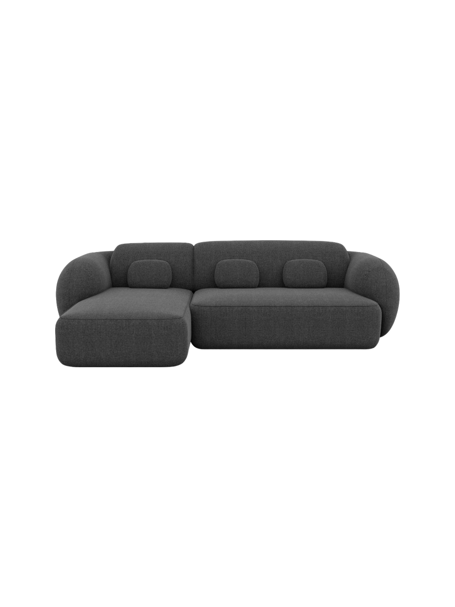 
4-Sitzer Design Ecksofa „Avella“ mit Strukturstoff-Bezug - Strukturstoff Anthrazit / Eckteil links