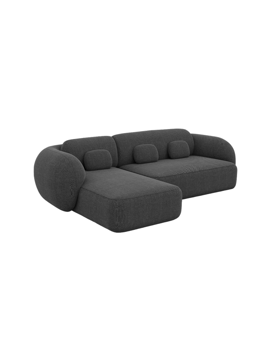 
4-Sitzer Design Ecksofa „Avella“ mit Strukturstoff-Bezug - Strukturstoff Anthrazit / Eckteil links