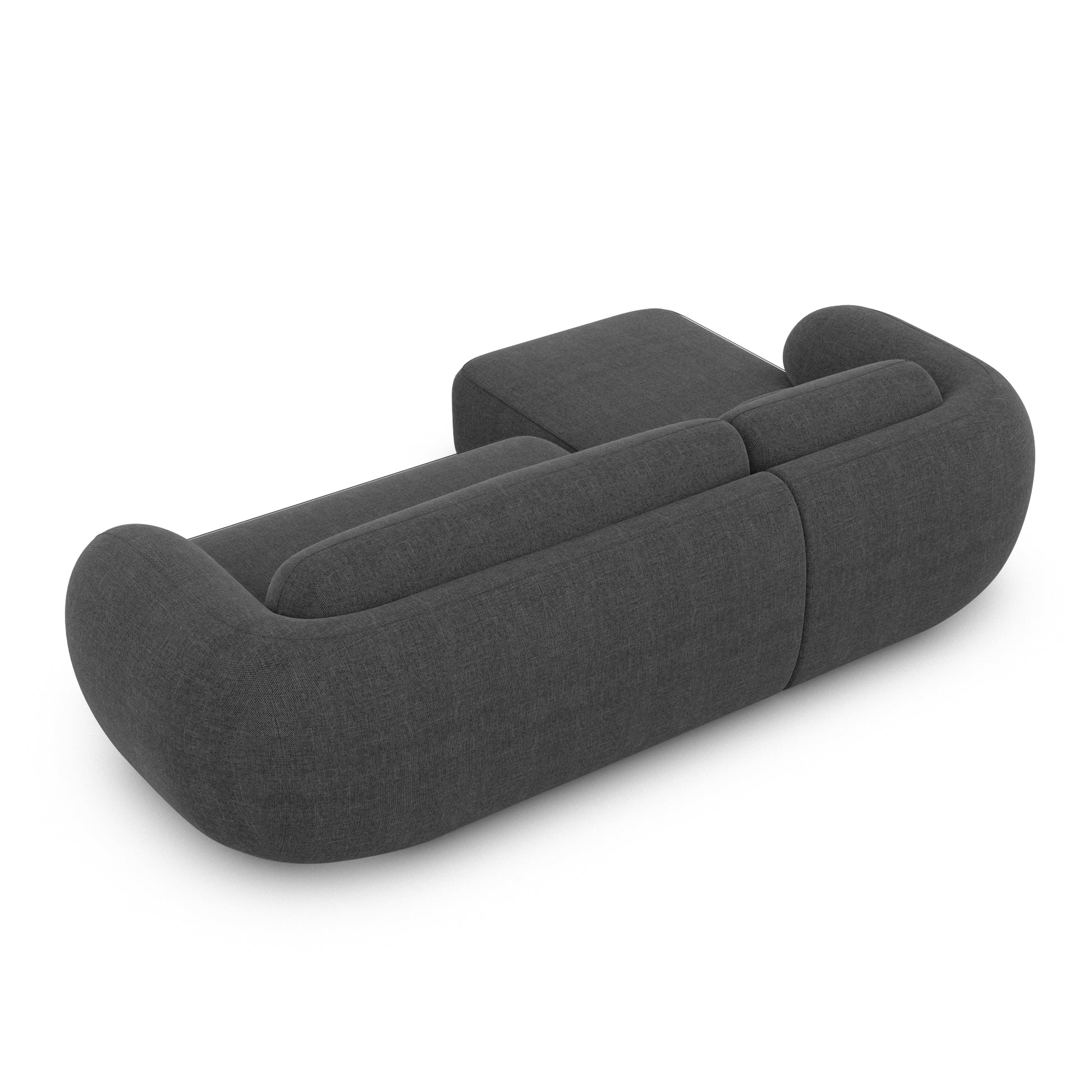 
4-Sitzer Design Ecksofa „Avella“ mit Strukturstoff-Bezug - Strukturstoff Anthrazit / Eckteil links