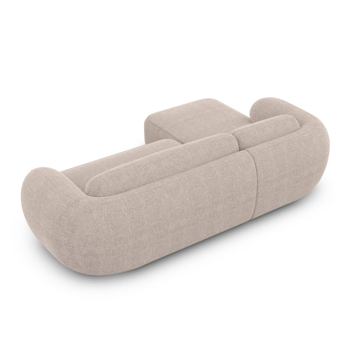 
Divano angolare di design a 4 posti «Avella» con rivestimento in tessuto strutturato - Tessuto strutturato Beige / Elemento angolare sinistro