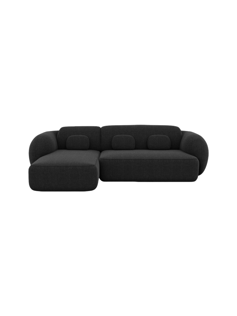 
4-Sitzer Design Ecksofa „Avella“ mit Strukturstoff-Bezug - Strukturstoff Anthrazit / Eckteil links
