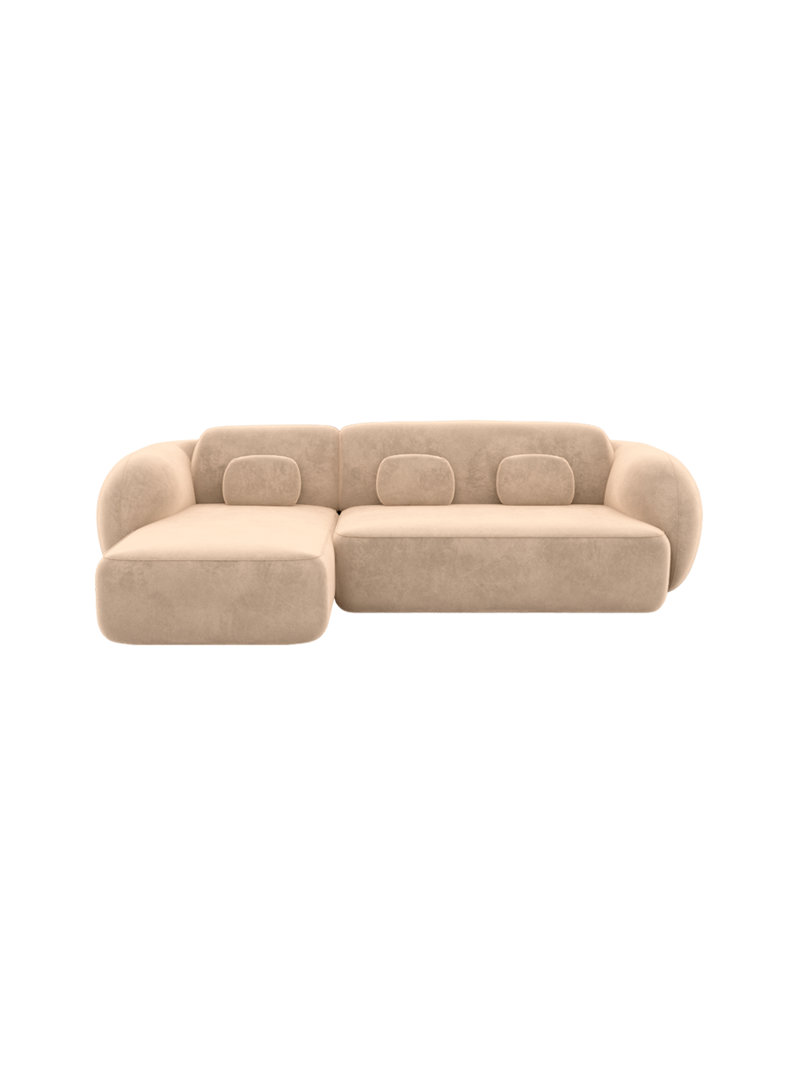 
4-Sitzer Design Ecksofa „Avella“ mit Samtbezug - Samtbezug Königsblau / Eckteil links