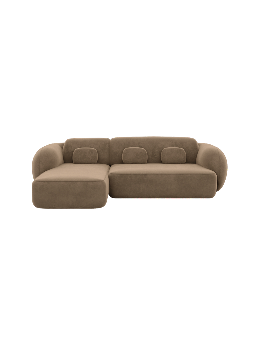 
4-Sitzer Design Ecksofa „Avella“ mit Samtbezug - Samtbezug Königsblau / Eckteil links