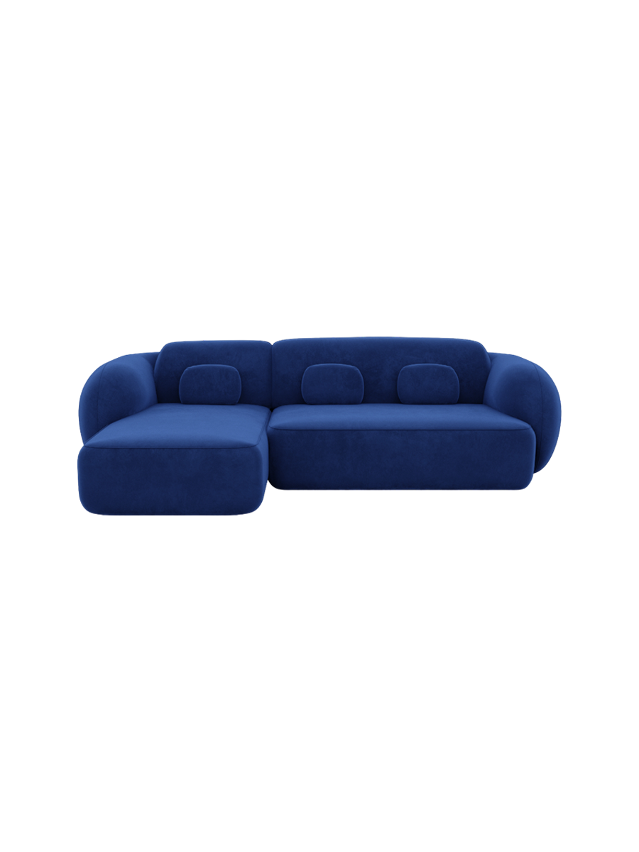 
4-Sitzer Design Ecksofa „Avella“ mit Samtbezug - Samtbezug Königsblau / Eckteil links
