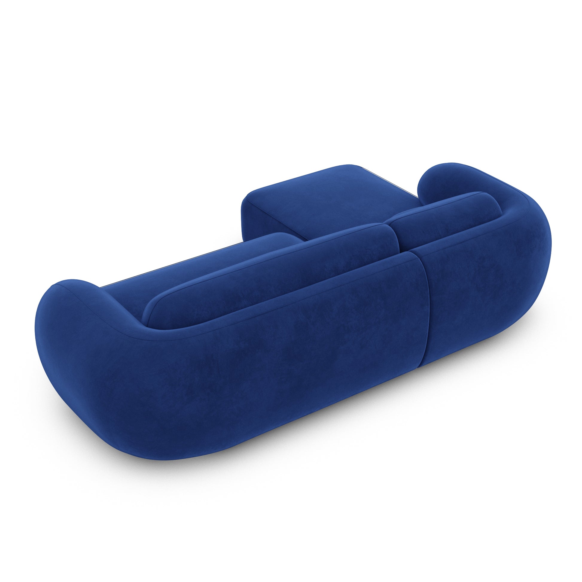 
4-Sitzer Design Ecksofa „Avella“ mit Samtbezug - Samtbezug Königsblau / Eckteil links