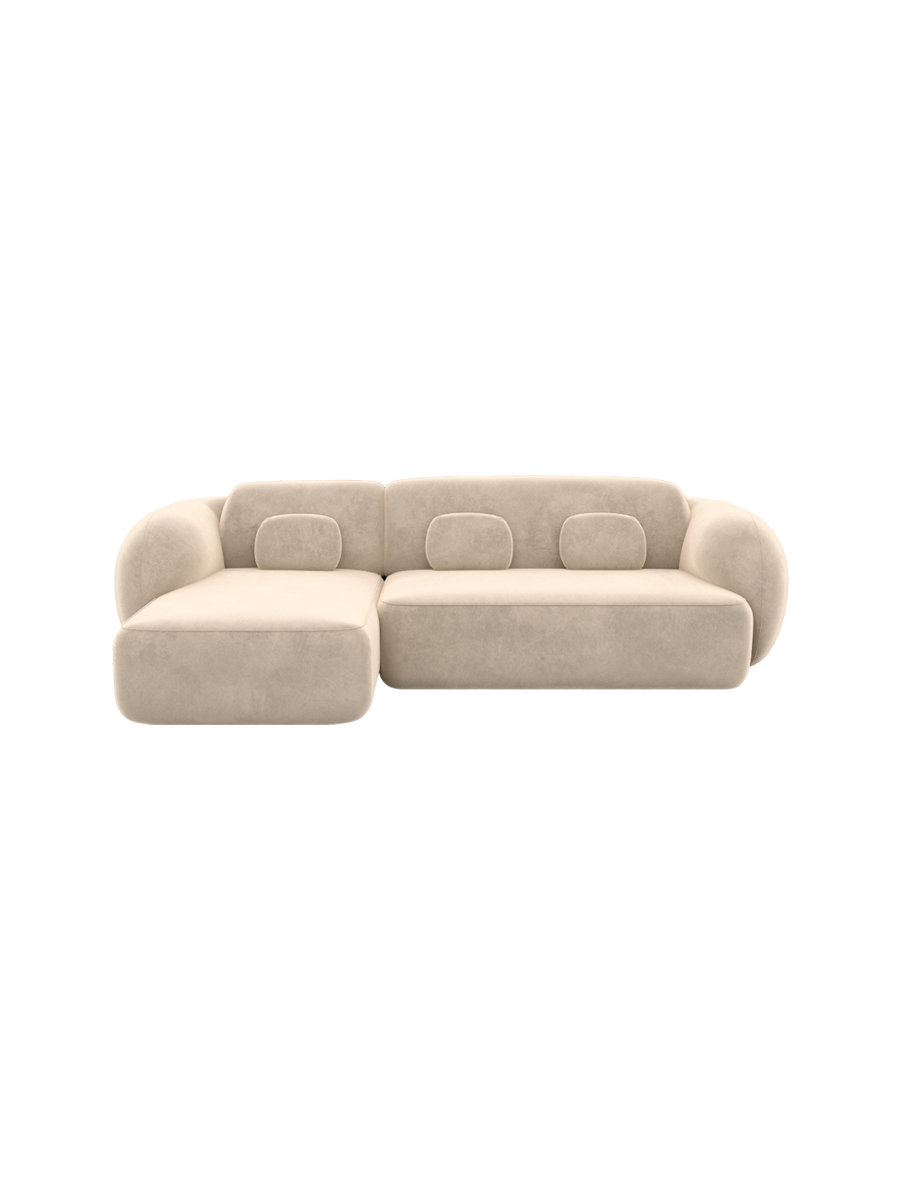 
4-Sitzer Design Ecksofa „Avella“ mit Samtbezug - Samtbezug Königsblau / Eckteil links