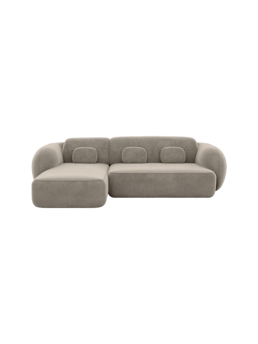 
4-Sitzer Design Ecksofa „Avella“ mit Samtbezug - Samtbezug Königsblau / Eckteil links