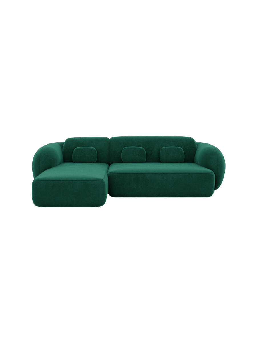 
4-Sitzer Design Ecksofa „Avella“ mit Samtbezug - Samtbezug Königsblau / Eckteil links
