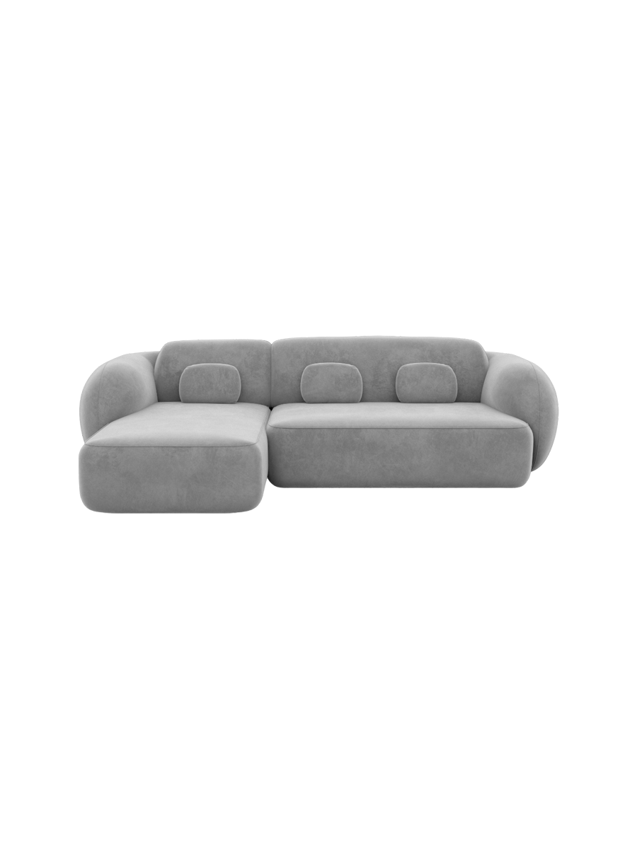 
4-Sitzer Design Ecksofa „Avella“ mit Samtbezug - Samtbezug Königsblau / Eckteil links