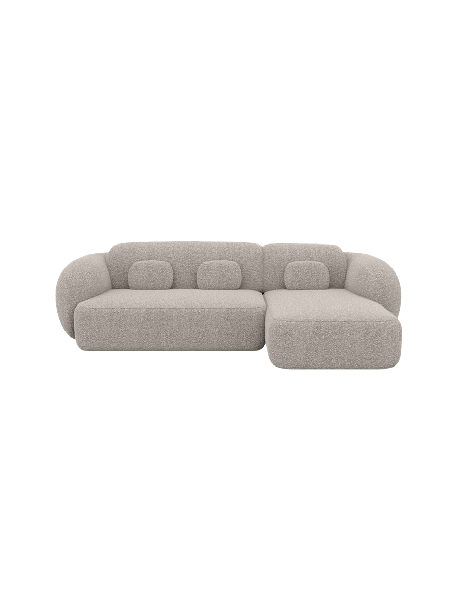 
4-Sitzer Design Ecksofa „Avella“ mit Bouclé-Bezug - Bouclé Graphit / Eckteil links