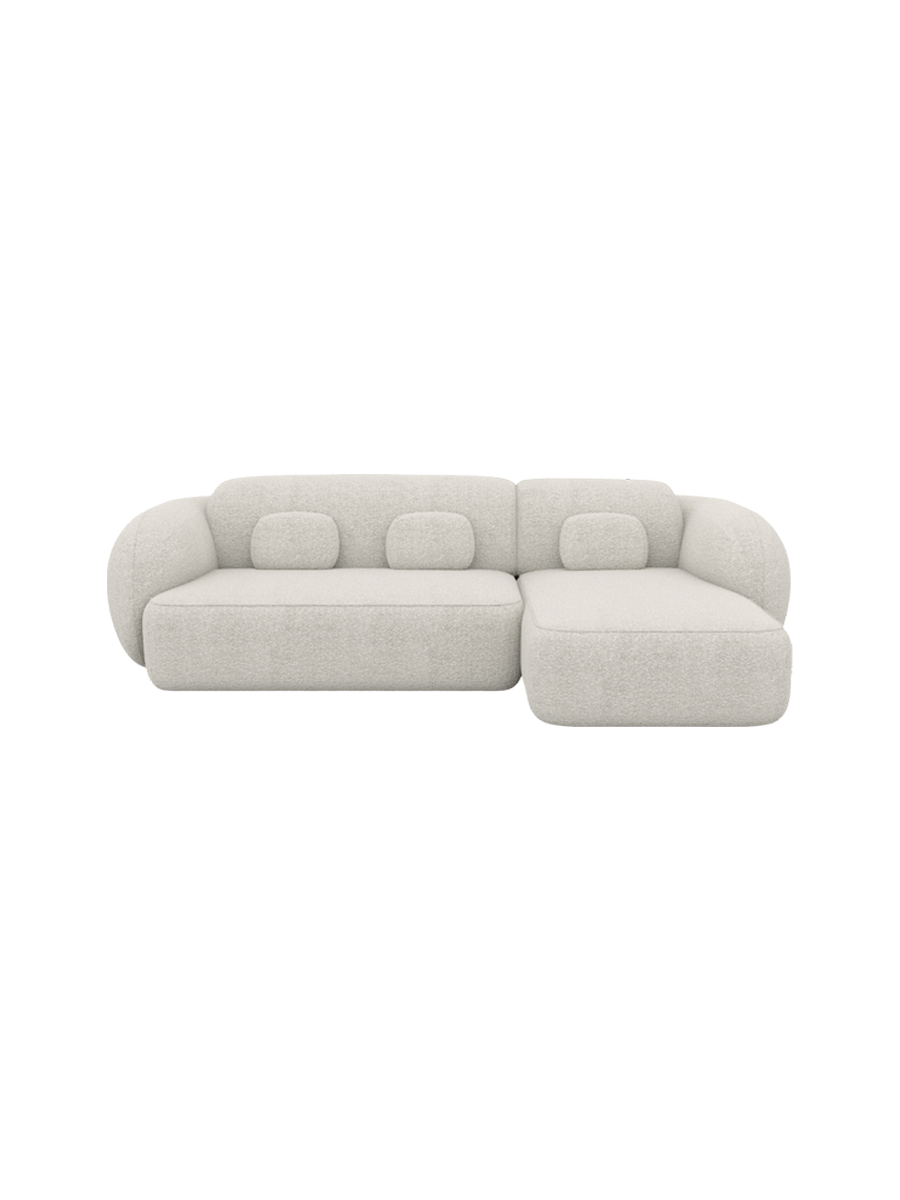 
4-Sitzer Design Ecksofa „Avella“ mit Bouclé-Bezug - Bouclé Graphit / Eckteil links