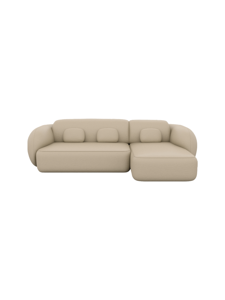 
4-Sitzer Design Echtleder Ecksofa „Avella“ - Echtleder Beige / Eckteil links