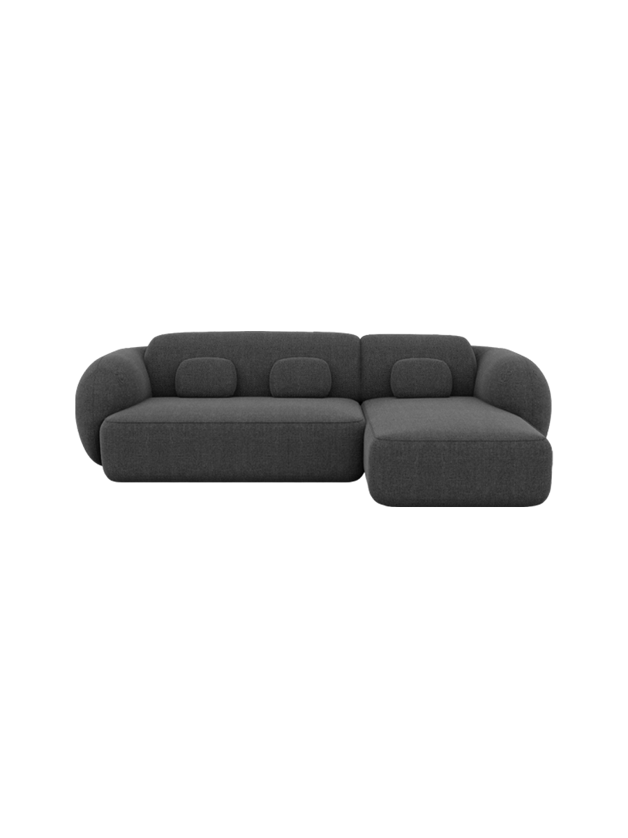 
4-Sitzer Design Ecksofa „Avella“ mit Strukturstoff-Bezug - Strukturstoff Anthrazit / Eckteil links