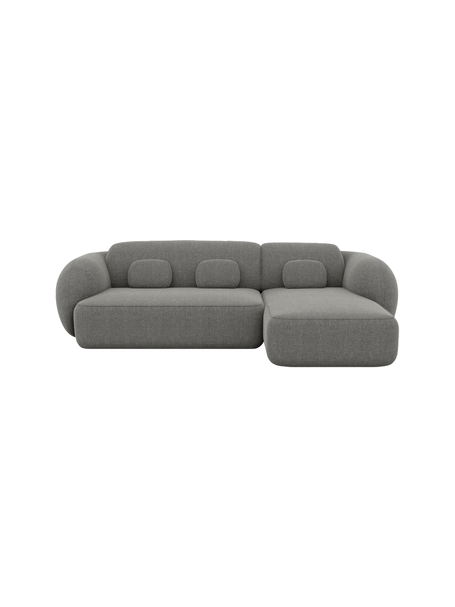 
4-Sitzer Design Ecksofa „Avella“ mit Strukturstoff-Bezug - Strukturstoff Anthrazit / Eckteil links
