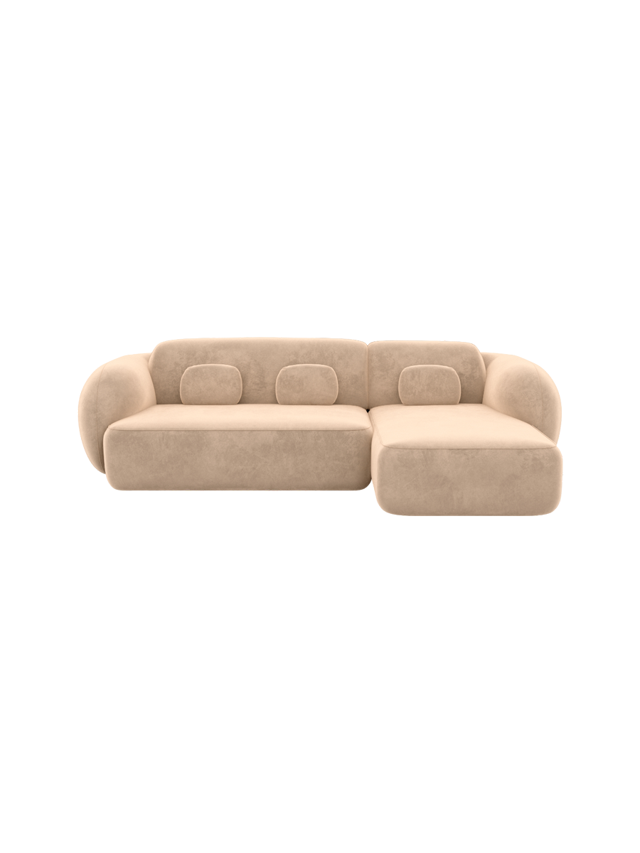 
4-Sitzer Design Ecksofa „Avella“ mit Samtbezug - Samtbezug Königsblau / Eckteil links