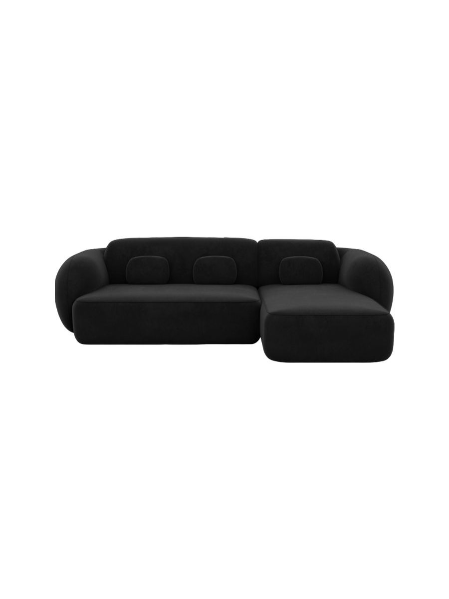 
4-Sitzer Design Ecksofa „Avella“ mit Samtbezug - Samtbezug Königsblau / Eckteil links