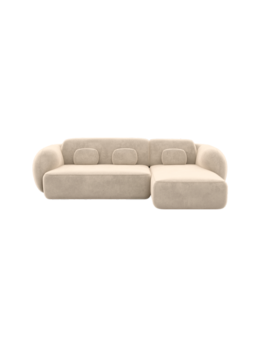 
4-Sitzer Design Ecksofa „Avella“ mit Samtbezug - Samtbezug Königsblau / Eckteil links