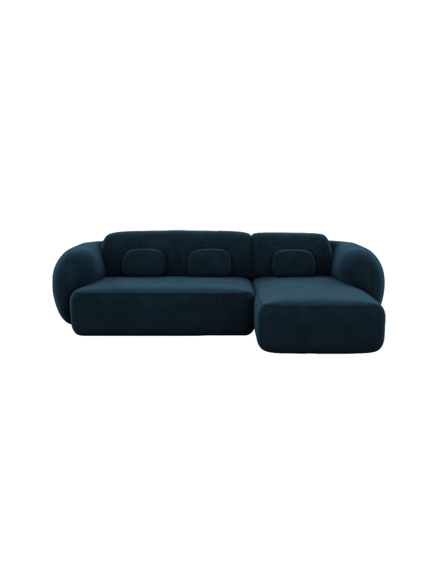 
4-Sitzer Design Ecksofa „Avella“ mit Samtbezug - Samtbezug Königsblau / Eckteil links