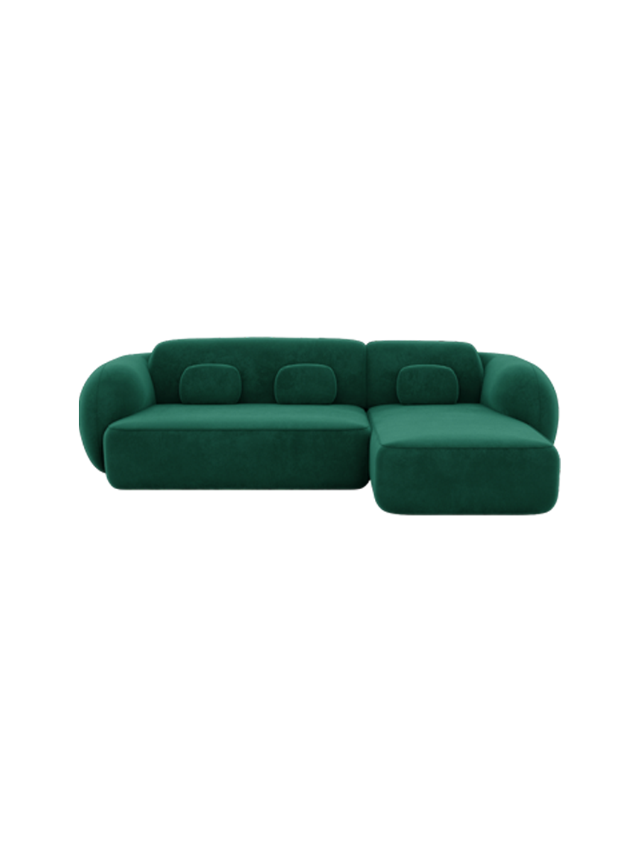 
4-Sitzer Design Ecksofa „Avella“ mit Samtbezug - Samtbezug Königsblau / Eckteil links