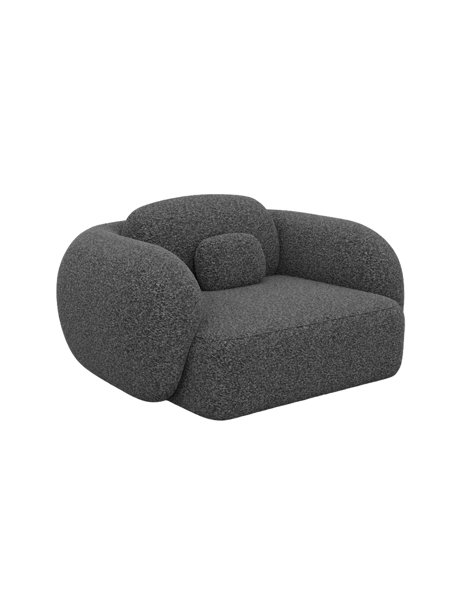 
Design Loungesessel „Avella“ mit Bouclé-Bezug - Bouclé Graphit