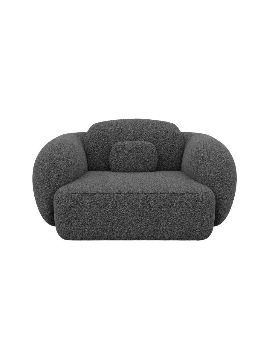 
Design Loungesessel „Avella“ mit Bouclé-Bezug - Bouclé Graphit