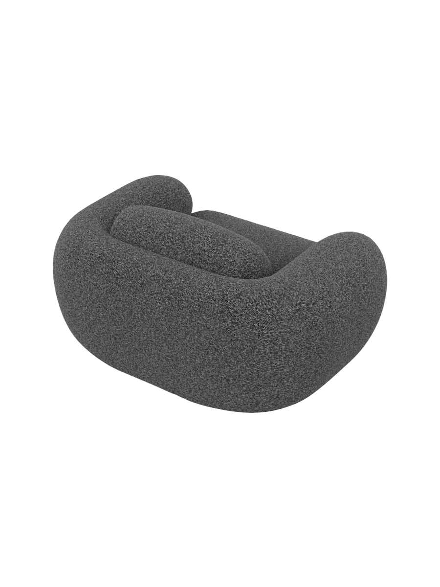 
Design Loungesessel „Avella“ mit Bouclé-Bezug - Bouclé Graphit