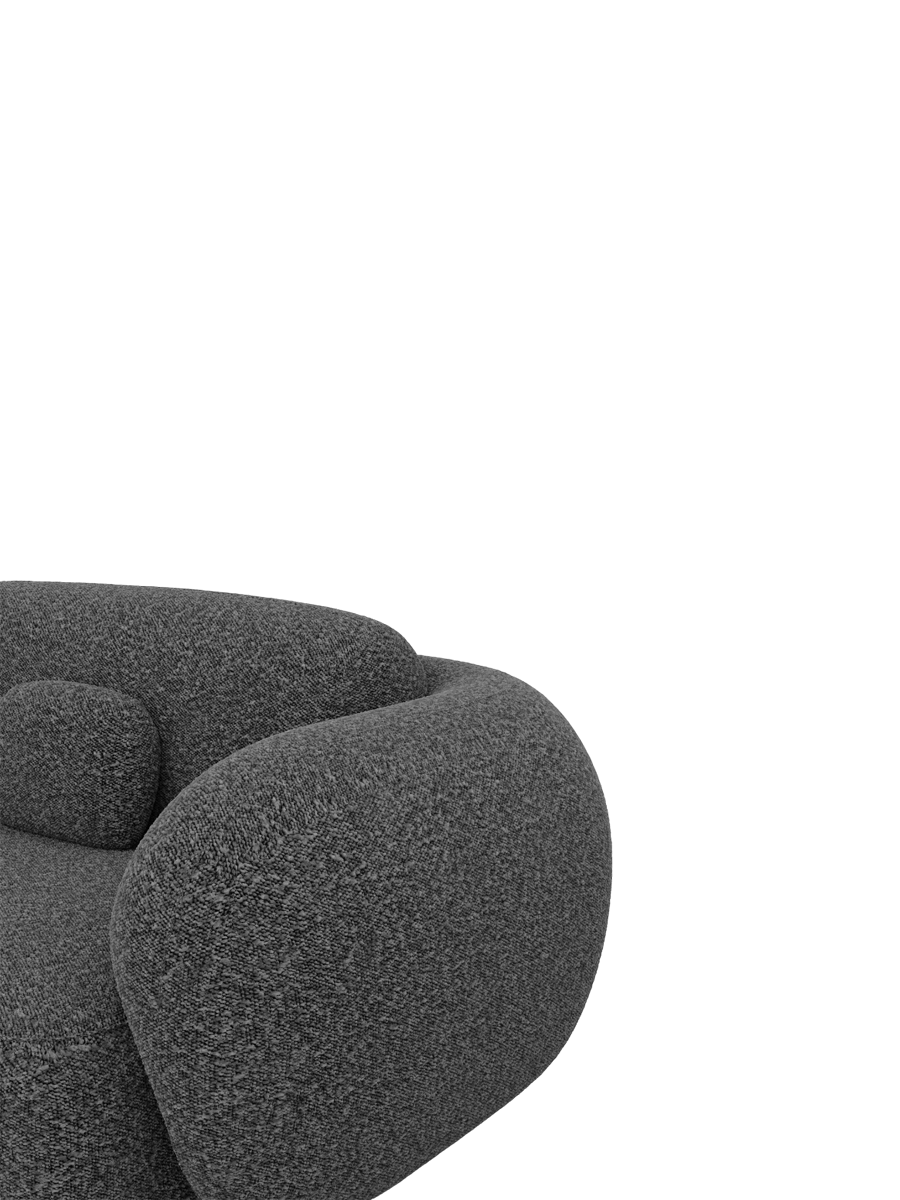 
Design Loungesessel „Avella“ mit Bouclé-Bezug - Bouclé Graphit