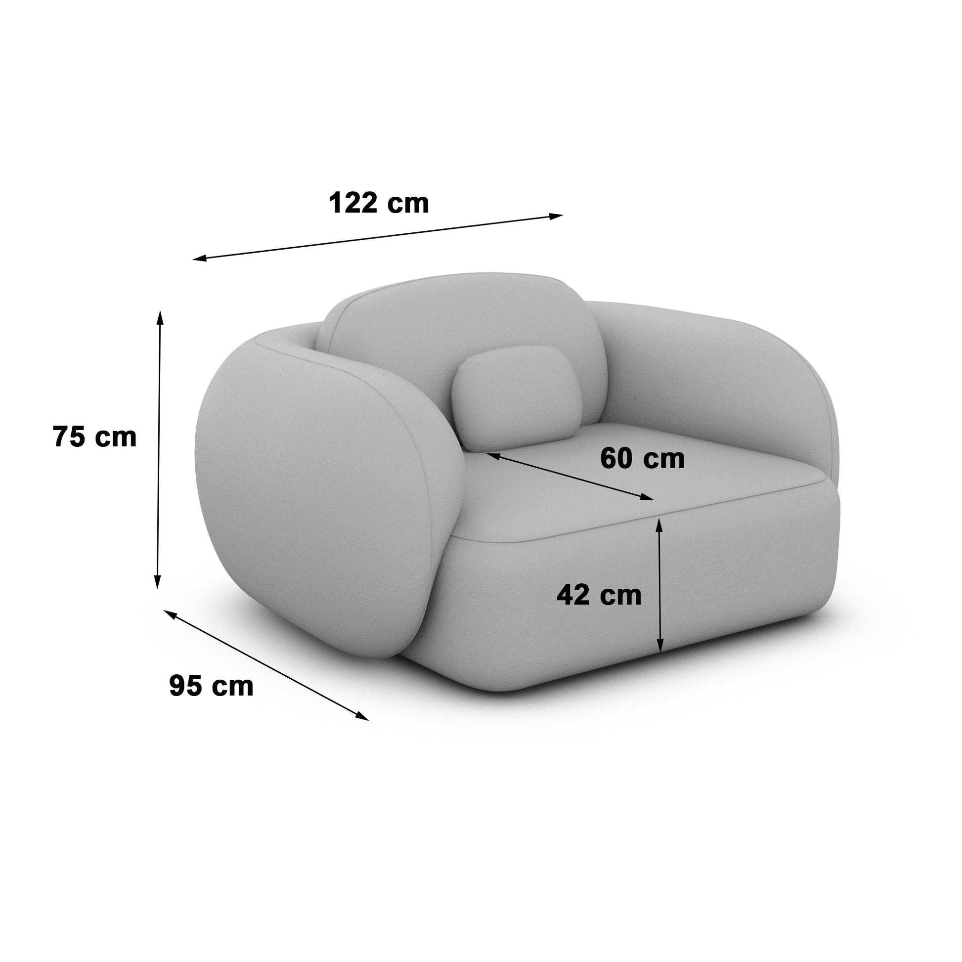 
Design Loungesessel „Avella“ mit Bouclé-Bezug - Bouclé Graphit