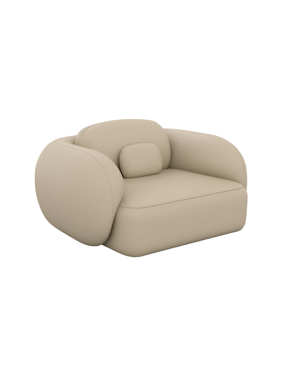 
Design Echtleder Loungesessel „Avella“ - Echtleder Beige