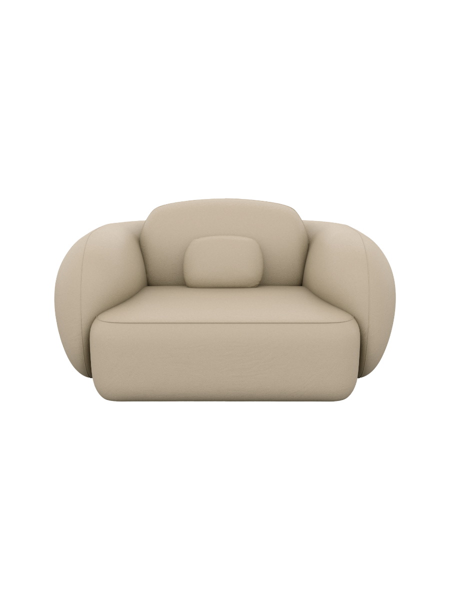
Design Echtleder Loungesessel „Avella“ - Echtleder Beige