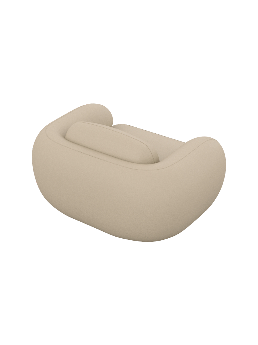 
Design Echtleder Loungesessel „Avella“ - Echtleder Beige