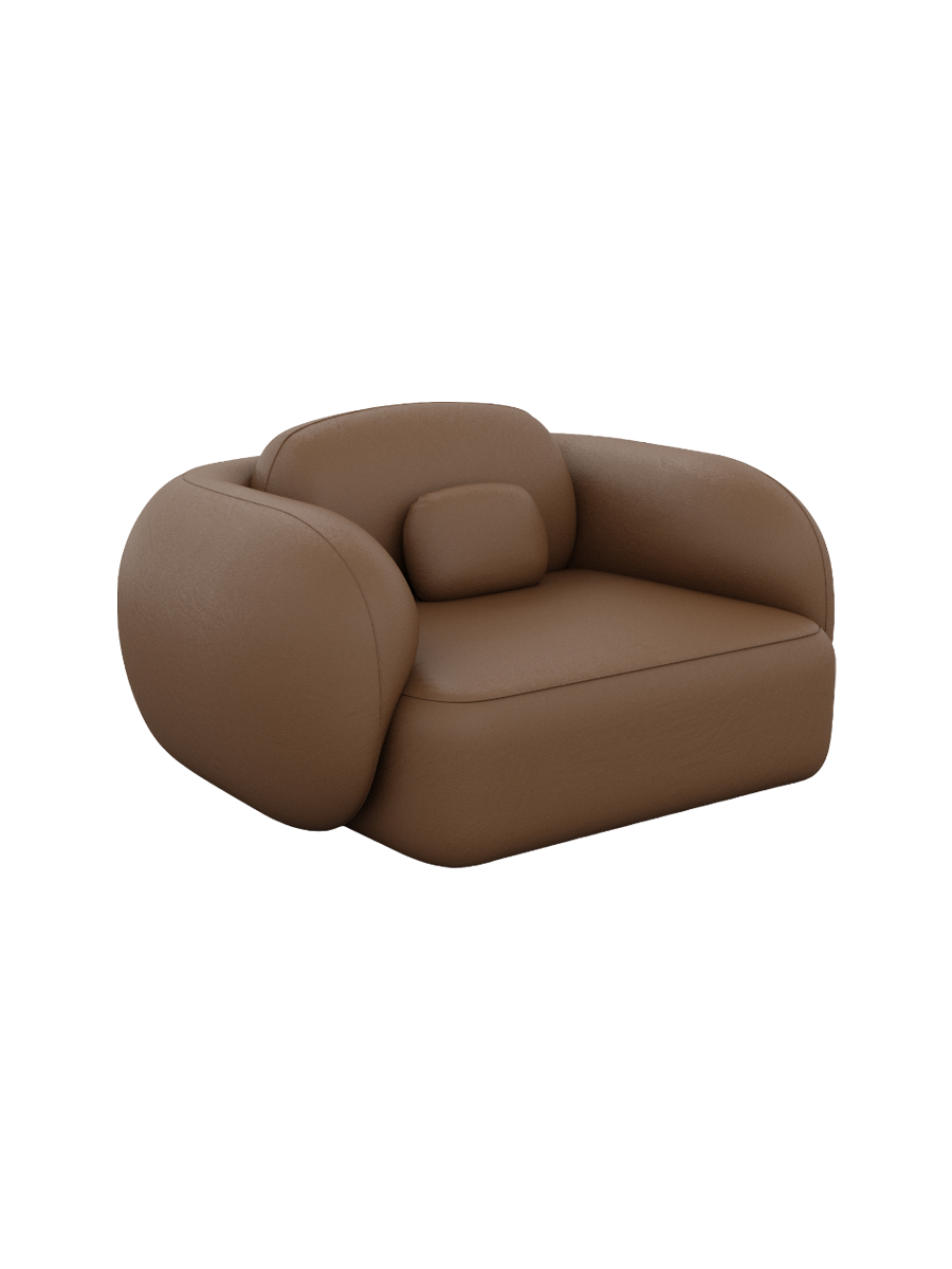 
Design Echtleder Loungesessel „Avella“ - Echtleder Beige
