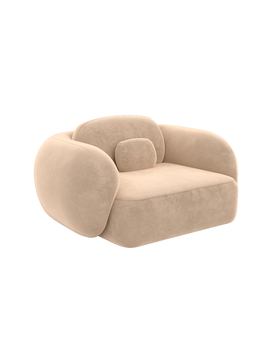 
Design Loungesessel „Avella“ mit Samtbezug - Samtbezug Königsblau
