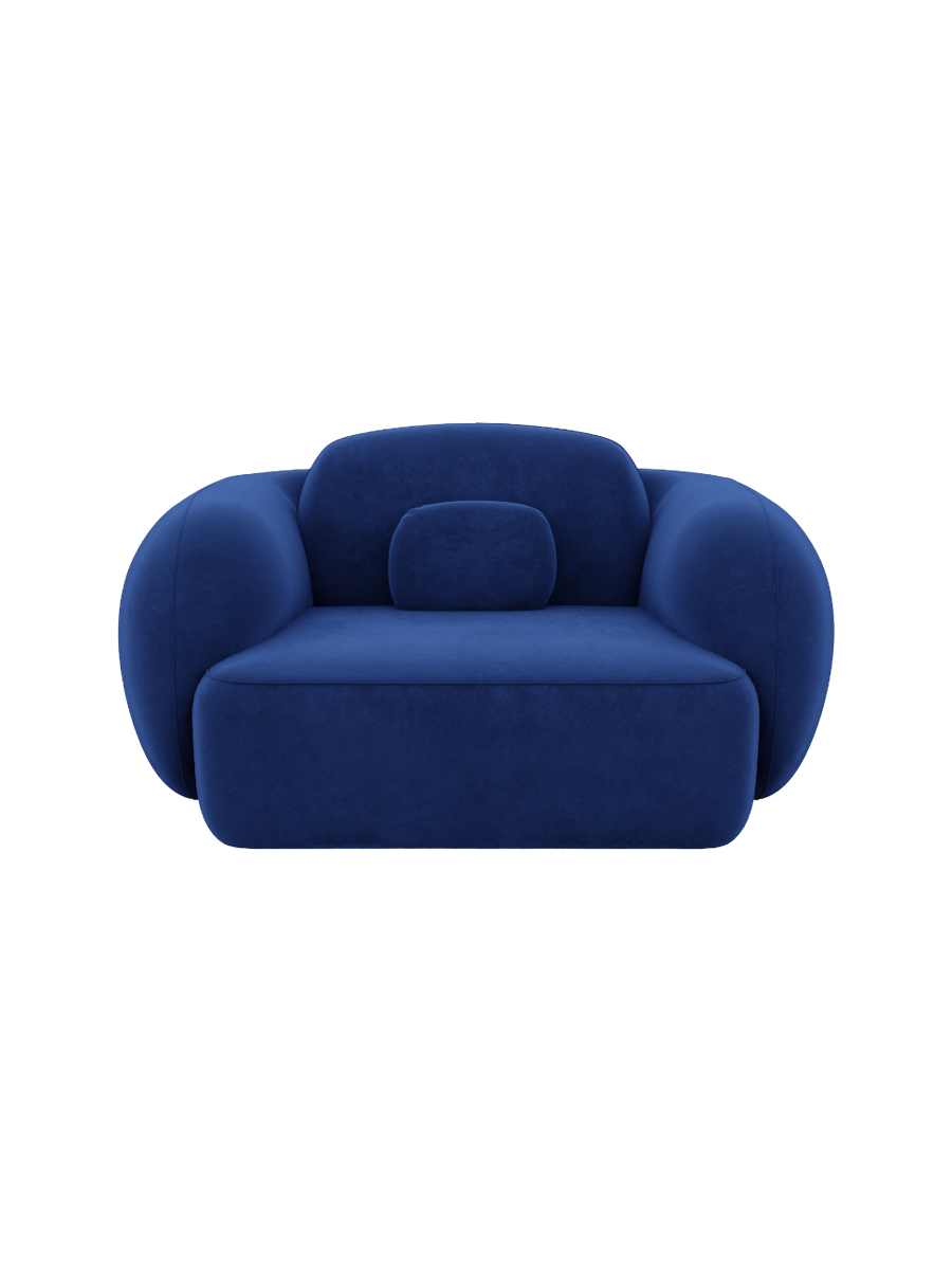 
Design Loungesessel „Avella“ mit Samtbezug - Samtbezug Königsblau
