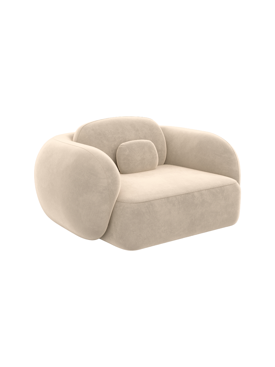 
Design Loungesessel „Avella“ mit Samtbezug - Samtbezug Königsblau