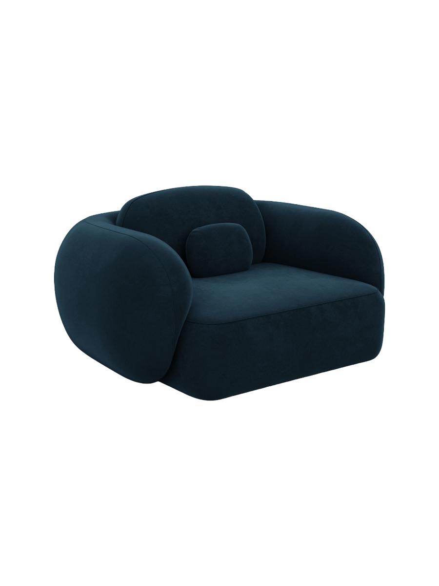
Design Loungesessel „Avella“ mit Samtbezug - Samtbezug Königsblau