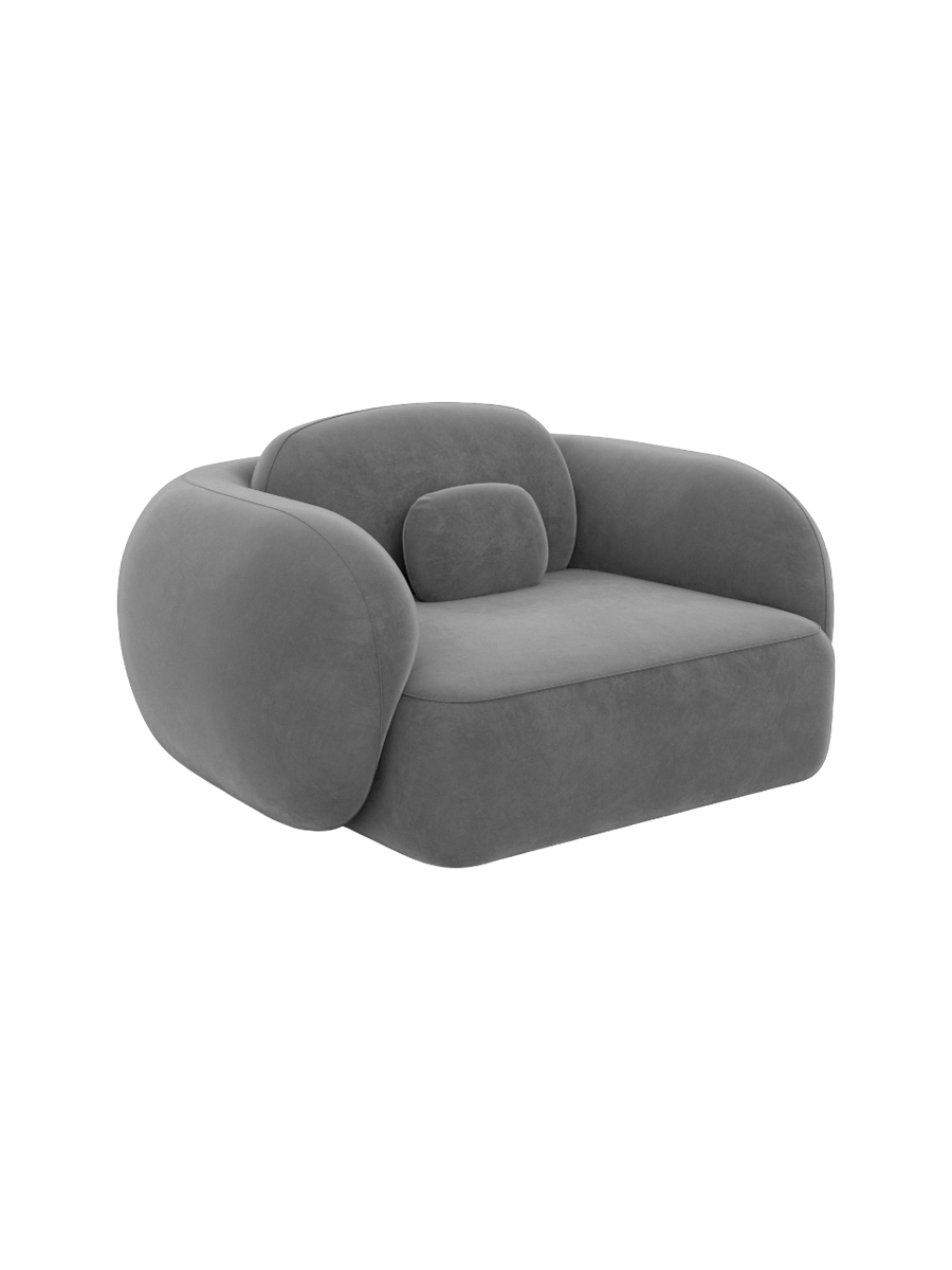 
Design Loungesessel „Avella“ mit Samtbezug - Samtbezug Königsblau