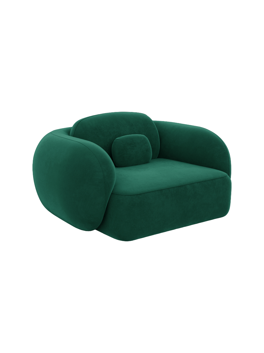 
Design Loungesessel „Avella“ mit Samtbezug - Samtbezug Königsblau